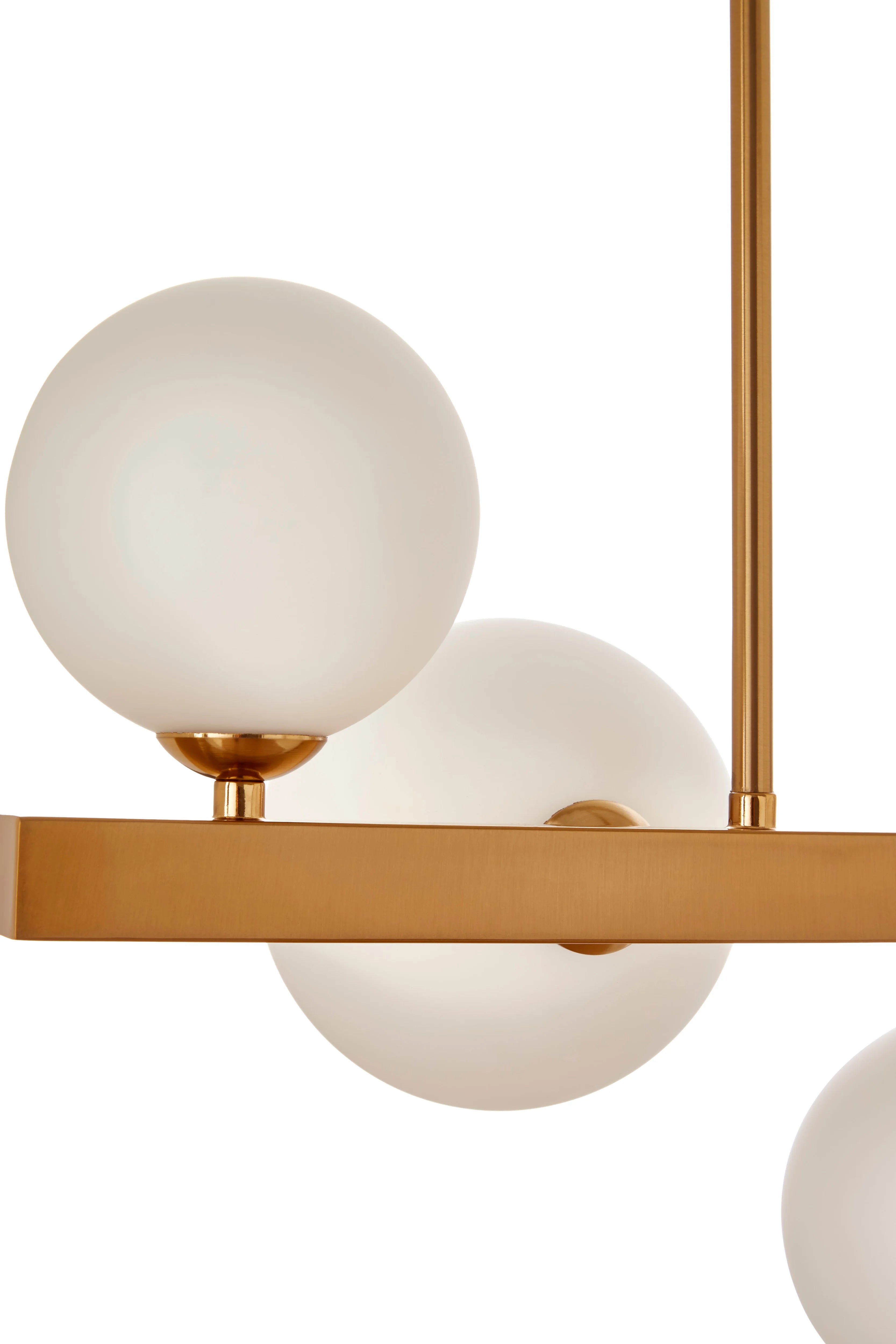Venus White & Brass 7 Globe Pendant Light